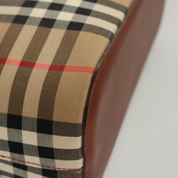 BURBERRY Nova Check Tote Bag Canvas Beige Gold Auth - Picture 5 of 15